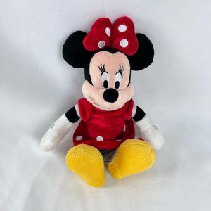 Disney Collections Minnie Mouse Plush w818-7201-5 Red Polka Dot Bow Dress 10”